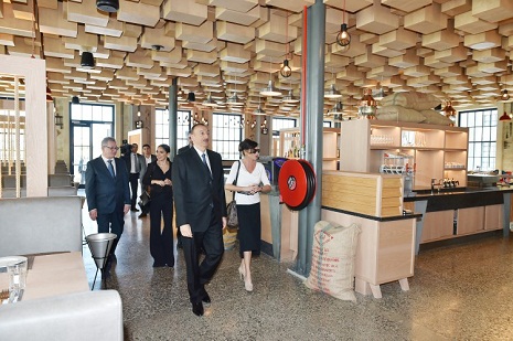 President Ilham Aliyev, his spouse review "Atelye 61" restaurant in National Flag Square